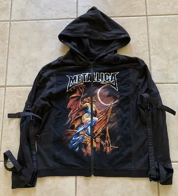 Metallica Hoodie Grunge Bondage Tripp NyC Oversized Zip Up Sz Large Goth • $59.99