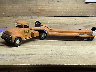 Vintage Tonka State Hi-Way Dept Truck And Carry- All Trailer Orange With Winch • $167.50