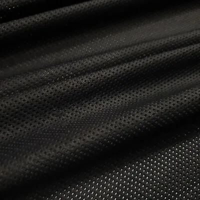 Active Mesh Black 4-Way Stretch Extra Wide Poly Spandex Sport Mesh Fabric • $11