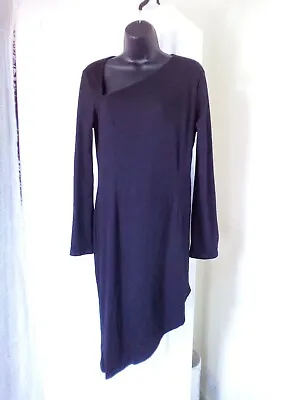 £8.95 • Buy New ASOS Naanaa Black Asymmetrical Long Sleeve Bodycon Dress UK 16 Smart Casual