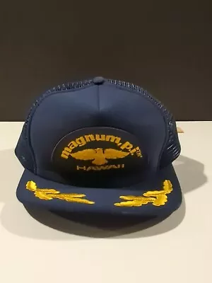 Vintage Trucker Snapback Hat Magnum PI Hawaii Blue Yellow 1983 Eds West Patch • $17.72