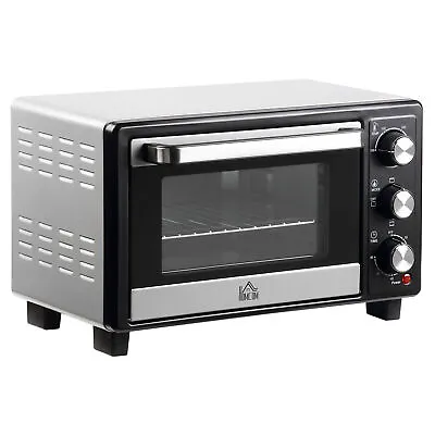 HOMCOM Mini Oven 16L Countertop Oven W/ Adjustable Temperature Timer 1400W • £41.99
