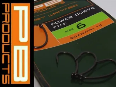 PB Products Power Curve Hooks *ALL SIZES* Carp Fishing Rig End Tackle PTFE • £4.99