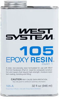 $49.97 • Buy West System 105A Epoxy Resin (1 Qt) Clear