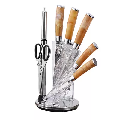 8PC Stainless Steel Kitchen Cook Chef Knife Block Set Scissor Sharpener Knives  • $49.95