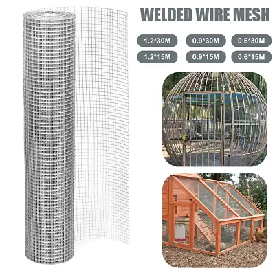 Galvanised Welded Mesh Wire Fence Aviary Rabbit Hutch Chicken Coop Pet 24/36/48  • £38.99