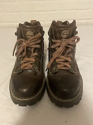 Timberland Brown  Genuine Leather Upper  Hiking Boots Size 10M • $24.99