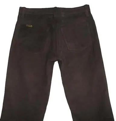   Linus   Men's Leather Jeans/Nubuk- Pants IN Dark Braun Approx. W33   / L33 • $50.20