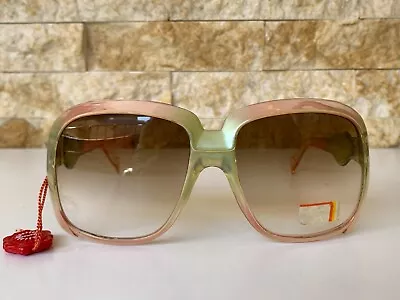 Vintage Samco Sunglasses Oversized 1960's Italian Unisex Unused Green Rare W/tag • $200