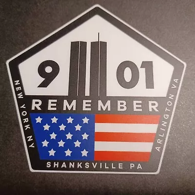 REMEMBER 9/11 SHANKSVILLE / ARLINGTON / NYC Die-cut Vinyl Sticker • $5.50