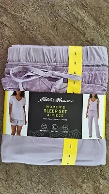 Eddie Bauer Women's Orchid 4 Piece Soft Stretch Sleep Pajama Set Size S New • $10.99