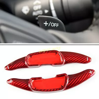 Red Carbon Fiber Steering Wheel Paddle Blade Shifter Extension For Mazda 3 6 MX5 • $120.78