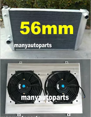 56MM Aluminum Radiator+SHROUD+FANS For FORD Falcon XC XD XE XF V8 Or 6CYL AT/MT • $299