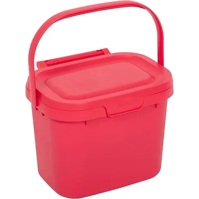 Addis Everyday Kitchen Food Waste Compost Caddy Bin 4.5 Litre Pomegranate • £8.79