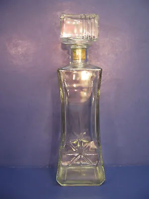 Vintage Hollywood Regency Crystal Glass Liquor Bottle Decanter • $15