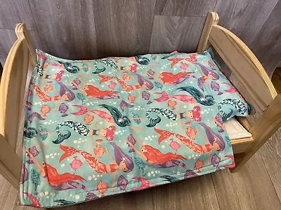 Baby Dolls Blanket Quilt Bedding Set Pram Annabelle Born Handmade 43cm Mermaid • £14.99