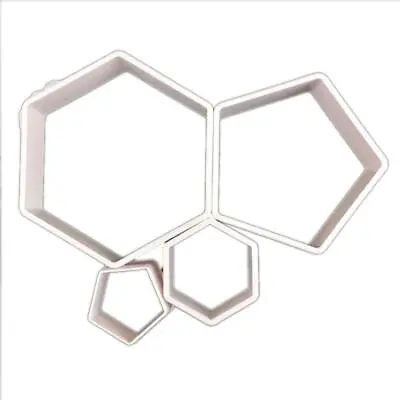£3.88 • Buy 4pcs Hexagon Plastic Fondant Cutter Cake Mold Fondant Cupcake Decorating Tools