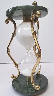 Green Marble Vintage Hourglass 60 Minute Globe Sand Timer Decorative Collectible • $74.97