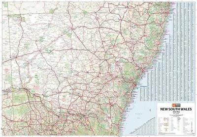$34.90 • Buy (laminated) New South Wales State Map Poster (70x100cm) Nsw Large Road Guide
