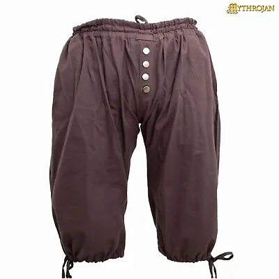 Pirate Cosplay Trouser Cotton Pants Breeches Knickers Button Front Grey Men • $39.99