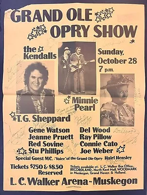 Vintage 1970’s Grand Ole Opry Show Autographed Country Music Concert Poster • $125