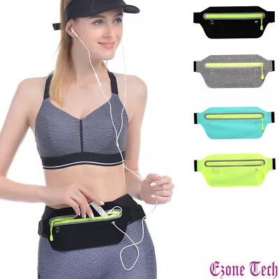 Sports Ultra Slim Fanny Pack Waist Bum Bag Belt Pouch Zip Bag Waterproof Running • $8.05