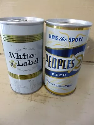 White Label & Peoples Steel Beer Cans         -[empty Cans Read Desc.]- • $7.95