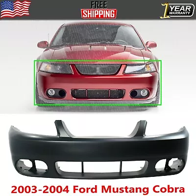 Front Bumper Cover Primed With Fog Light Holes For 2003-2004 Ford Mustang Cobra • $220.86