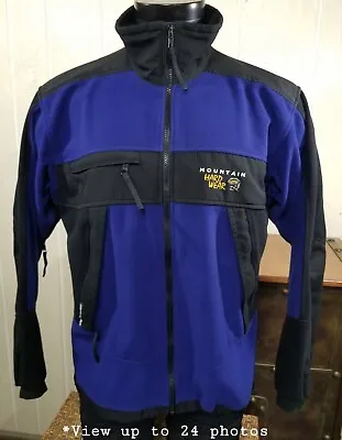 Mountain Hardwear Gore Windstopper Fleece Full Zip Jacket Men's Sz L Blue Black • $46.99