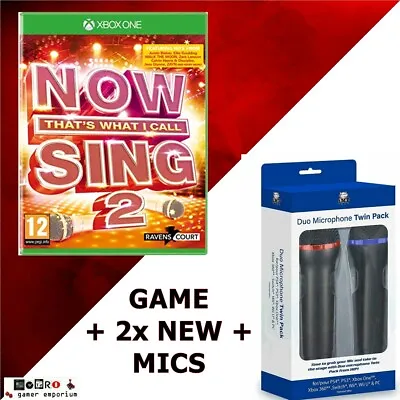 XBOX ONE Now THAT'S WHAT I CALL SING 2 +NEW USB Microphones Mics KARAOKE SINGING • £39.95