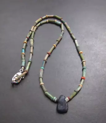 NILE  Ancient Egyptian Amulet Mummy Bead Necklace Ca 600 BC • $50
