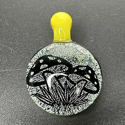 Handmade Art Glass Dichroic Mushroom Pendant Handblown Borosilicate Pendy Boro • $44.99