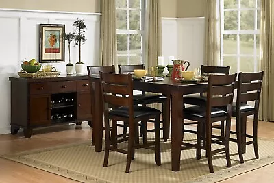 Contemporary Counter Height 7pc Dining Set Table W Butterfly Leaf 6 High Chairs • $1475