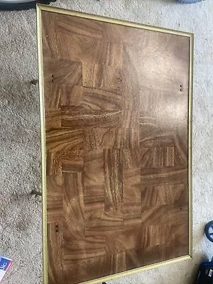 One Vintage TV Tray Table - Wood Look & Brass MCM Mid Century Modern • $24