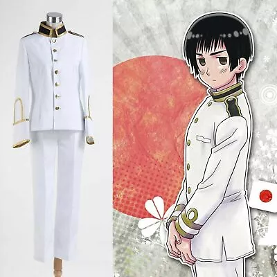 APH Hetalia Japan Honda Kiku White Military Uniform Cosplay Costume/ • $42