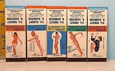 Lot Of 5 George Petty Petty Girl Pinup Matchbooks Defender Of Constitution #F • $25