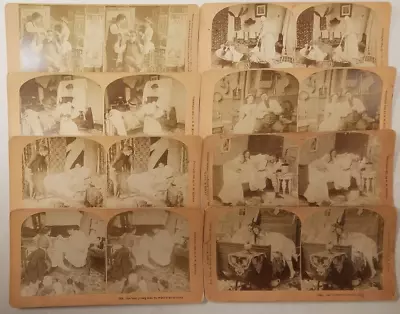 DOMESTIC SCENES ~ B. W. KILBURN ~ LOT Of 8 Antique Stereoview Cards ~1883-1897 • $14