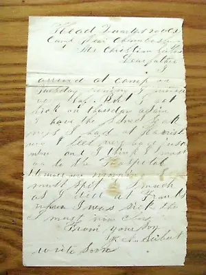 Civil War 20th Pennsylvania Cavalry Chambersburg Soldier Letter 1864 • $125