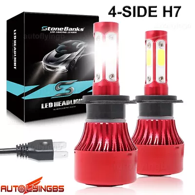 Pair 4 Sides H7 120W 260000LM LED Headlight Kit Hi Or Lo Light Bulb 6000K White • $13.74