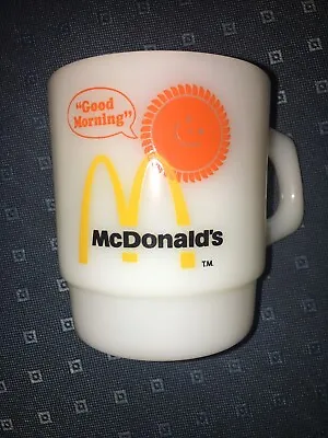 Fireking Fire King Good Morning McDonalds Coffee Mug Cup Milk Glass A. Hocking • $9.99