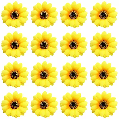 Lawie 16 Pack Artificial Fake Yellow Small Daisy Sunflower Hair Clips Floral Hai • £11.23