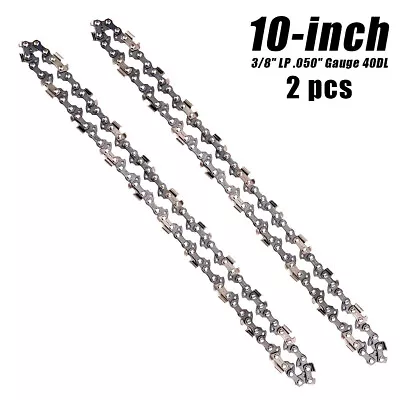 2 Pcs 10-Inch Pole Saw Chain .050  3/8  LP 40DL For Sun Joe SWJ807E/Ryobi/Worx • $17.09