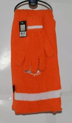 Miami Dolphins Chenille Scarf Glove Gift Set Orange White Aqua Dolphin • $24.99