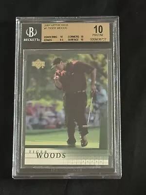 2001 Tiger Woods BGS 10 Pristine Rookie 10 10 10 9.5 Upper Deck RC #1 Golf • $338.88
