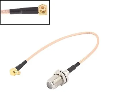 F Female To MCX Male Right Angle Connector RG316 Coaxial Cable 20cm • £5.95
