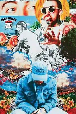 Mac Miller Collage 24x36 Poster Rap Music Hop Hop Pittsburgh Pa Rip Classic Gift • $17.99