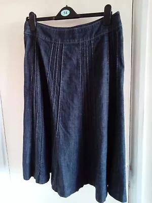 LAURA ASHLEY Denim Skirt Size 14 Midi  NEW • £7.99