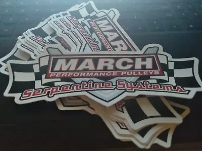 March Performance Pulleys Serpentine Systems Racing Decal 7 X 2   • $2.50