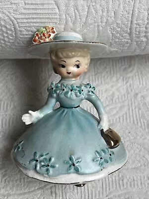 Vintage 1956 NAPCO Japan DAINTY MISS Girl In Teal Dress Hat Figurine C2590A #G • $24.99