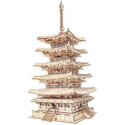 $21.59 • Buy Rolife 275pcs DIY 3D Five-storied Pagoda Wooden Puzzle Game Assembly Toy